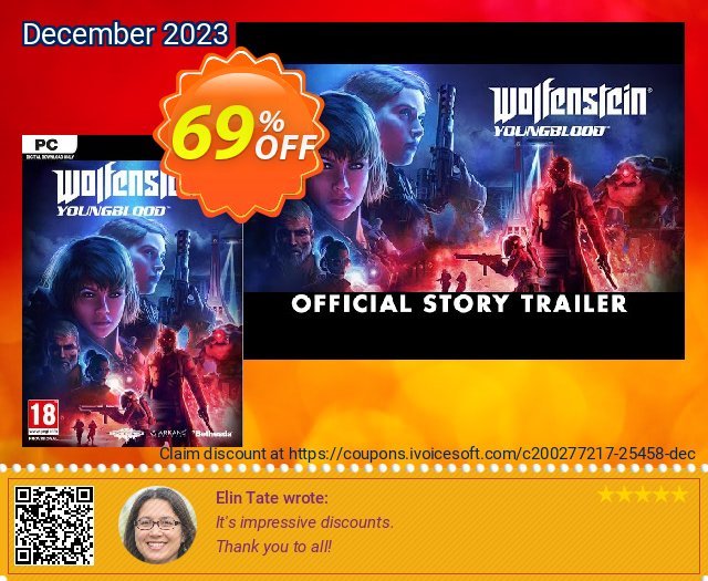 Wolfenstein: Youngblood PC (EMEA) discount 69% OFF, 2024 Resurrection Sunday offering sales. Wolfenstein: Youngblood PC (EMEA) Deal