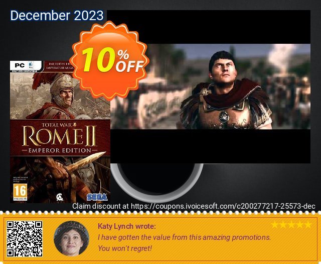 Total War: Rome II 2 - Emperor's Edition PC discount 10% OFF, 2024 April Fools' Day offering sales. Total War: Rome II 2 - Emperor's Edition PC Deal