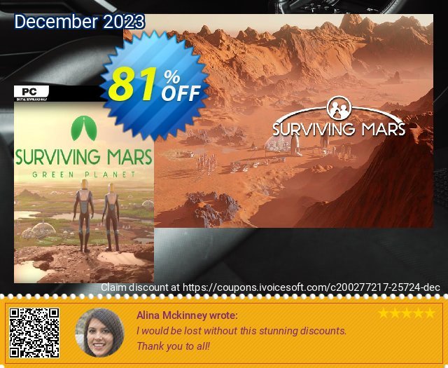 Surviving Mars: Green Planet DLC PC discount 81% OFF, 2024 Spring offering sales. Surviving Mars: Green Planet DLC PC Deal