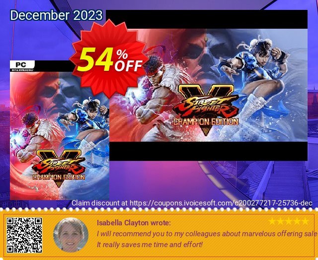 Street Fighter V 5 - Champion Edition PC discount 54% OFF, 2024 April Fools' Day offer. Street Fighter V 5 - Champion Edition PC Deal