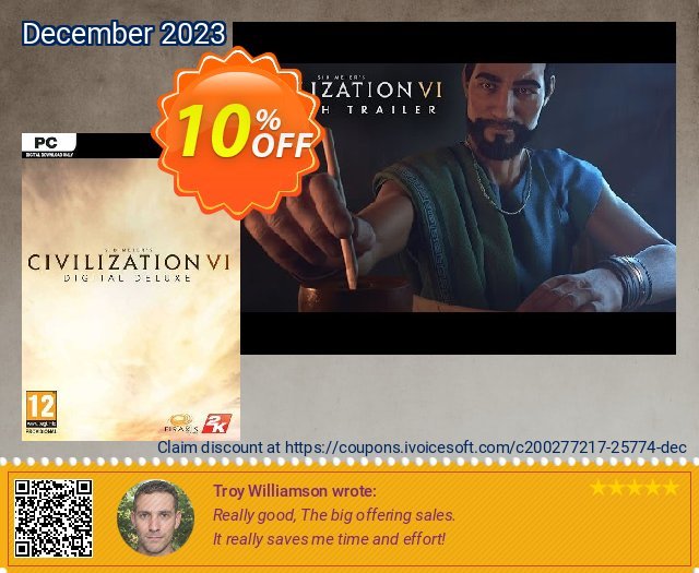Sid Meier’s Civilization VI 6 Digital Deluxe PC discount 10% OFF, 2022 Mother Day discount. Sid Meier’s Civilization VI 6 Digital Deluxe PC Deal