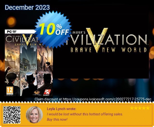 Sid Meier's Civilization V 5: Brave New World Expansion Pack (PC) wunderschön Sale Aktionen Bildschirmfoto