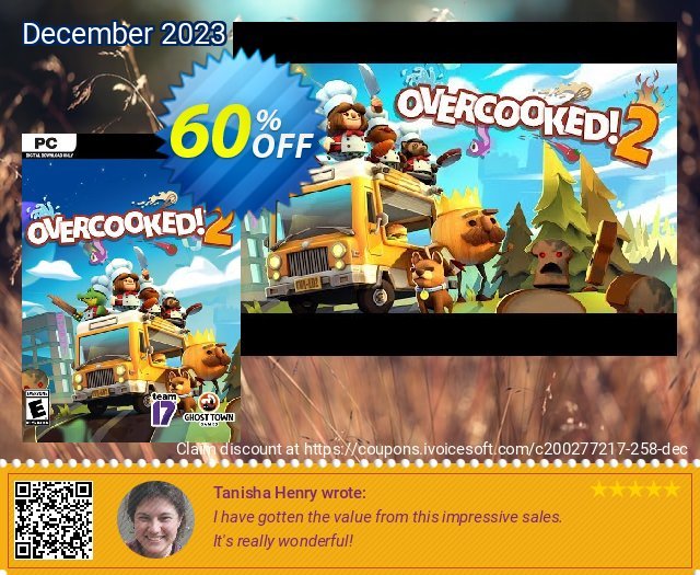 Overcooked 2 PC discount 60% OFF, 2022 New Year's Weekend promo. Overcooked 2 PC Deal