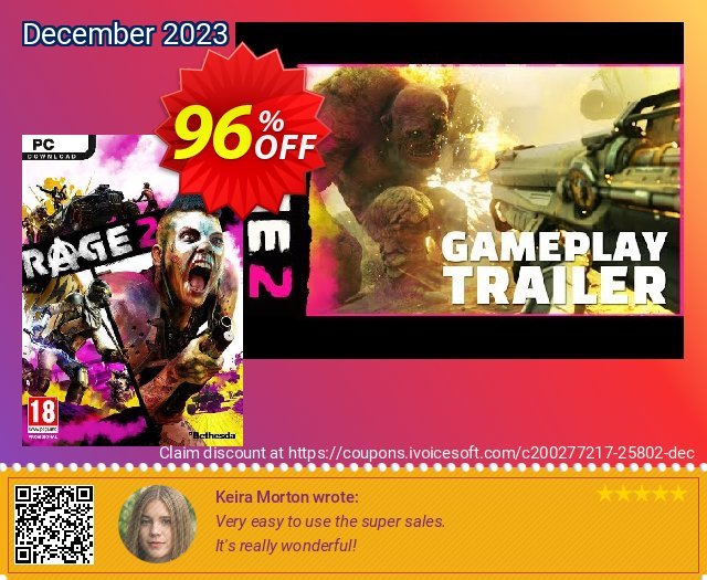 Rage 2 PC (AUS/NZ) discount 96% OFF, 2024 Easter Day offering sales. Rage 2 PC (AUS/NZ) Deal