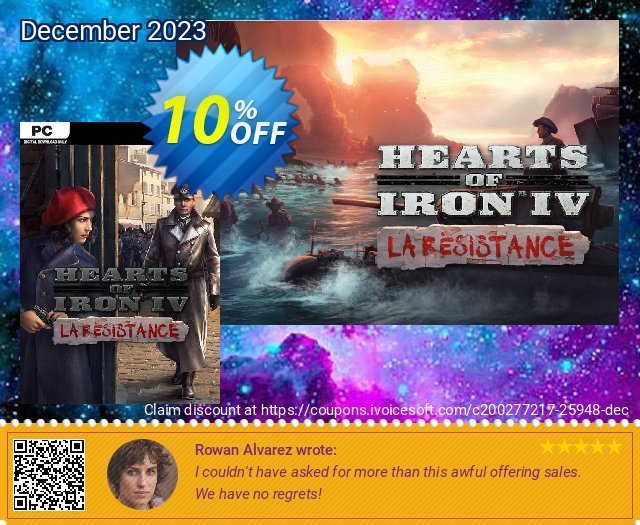 Hearts of Iron IV 4: La Résistance PC discount 10% OFF, 2024 Resurrection Sunday offering sales. Hearts of Iron IV 4: La Résistance PC Deal