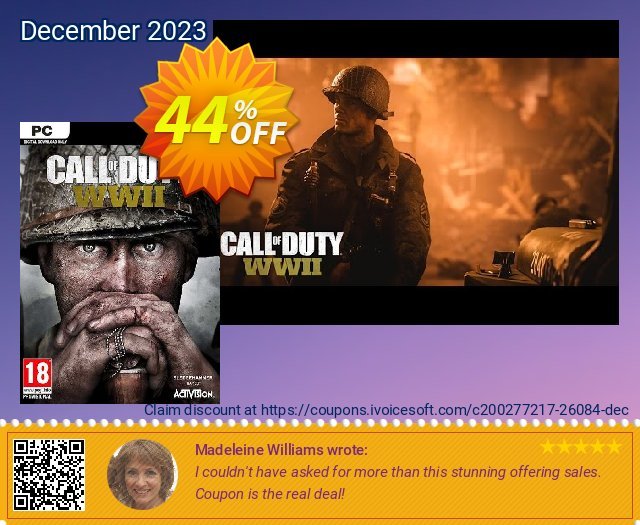 Call of Duty (COD) WWII/2 PC (EU) discount 44% OFF, 2024 Spring promo. Call of Duty (COD) WWII/2 PC (EU) Deal