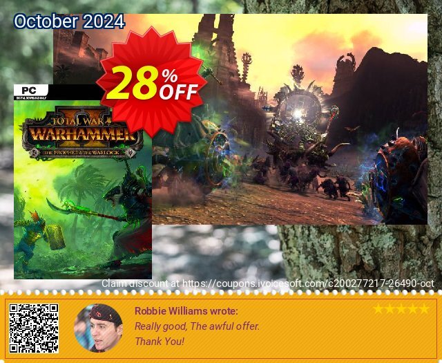 Total War: Warhammer II 2 - The Prophet & The Warlock DLC PC (WW) discount 28% OFF, 2024 Labour Day offering sales. Total War: Warhammer II 2 - The Prophet &amp; The Warlock DLC PC (WW) Deal