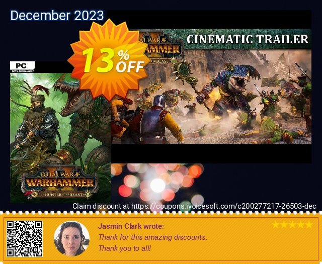 Total War: WARHAMMER II 2 PC - The Hunter & The Beast DLC (EU)  굉장한   세일  스크린 샷