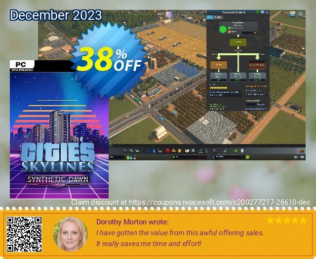 Cities Skylines PC - Synthetic Dawn Radio DLC discount 38% OFF, 2024 World Heritage Day offer. Cities Skylines PC - Synthetic Dawn Radio DLC Deal