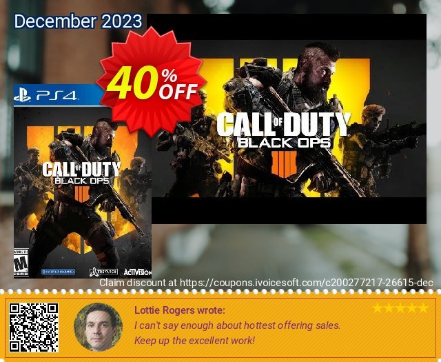 Call of Duty Black Ops 4 PS4 (EU) discount 40% OFF, 2022 Handwashing Day offering sales. Call of Duty Black Ops 4 PS4 (EU) Deal
