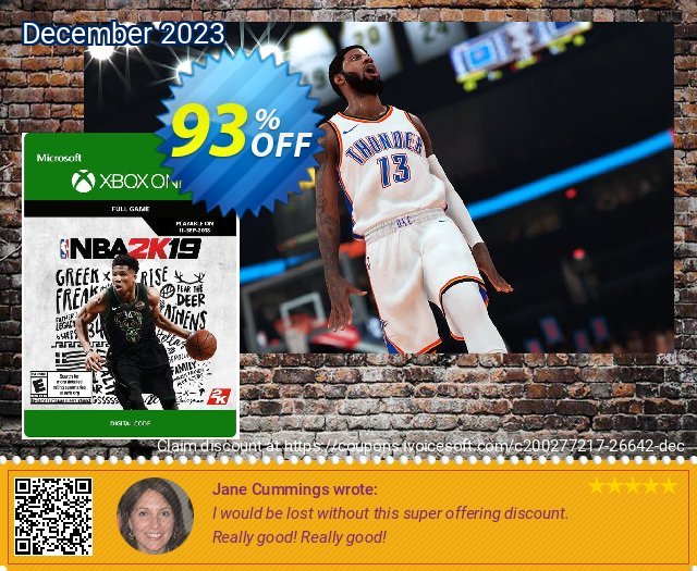 NBA 2K19 Xbox One 优秀的 优惠券 软件截图
