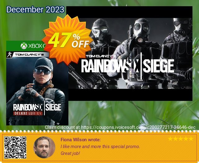 Tom Clancy's Rainbow Six Siege - Deluxe Edition Xbox One (US) discount 47% OFF, 2024 April Fools' Day sales. Tom Clancy's Rainbow Six Siege - Deluxe Edition Xbox One (US) Deal