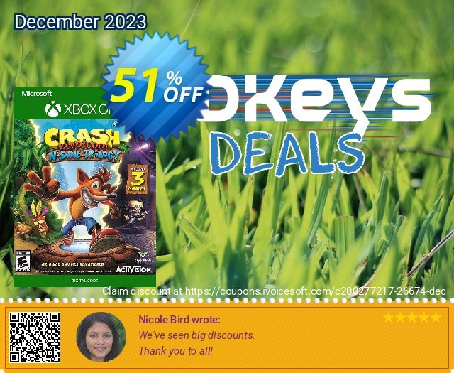 Crash Bandicoot N. Sane Trilogy Xbox One (US) yg mengagumkan voucher promo Screenshot
