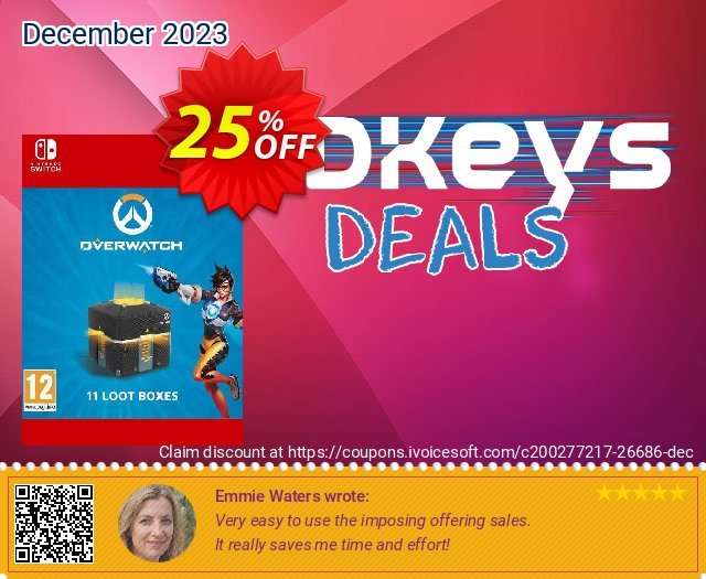 Overwatch - 11 Loot Boxes Switch (EU) discount 25% OFF, 2022 Spider-Man Day offering deals. Overwatch - 11 Loot Boxes Switch (EU) Deal