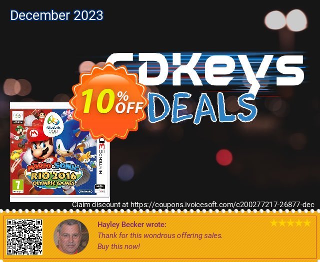 Mario and Sonic at the Rio 2016 Olympic Games 3DS - Game Code discount 10% OFF, 2022 Programmers' Day promo. Mario and Sonic at the Rio 2016 Olympic Games 3DS - Game Code Deal