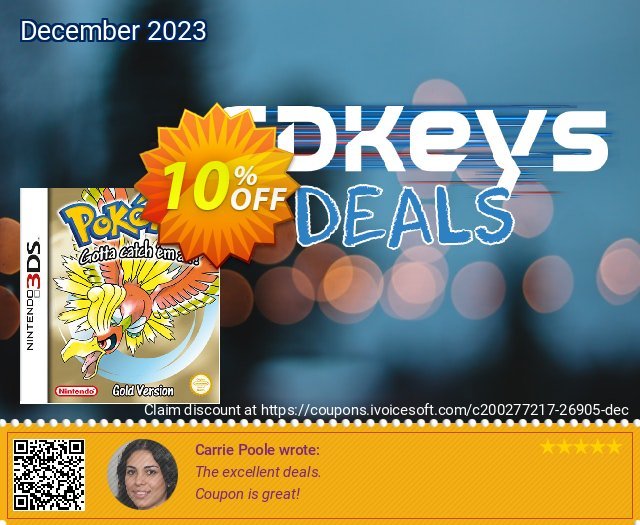 Pokémon Gold Version 3DS discount 10% OFF, 2024 Good Friday offering sales. Pokémon Gold Version 3DS Deal