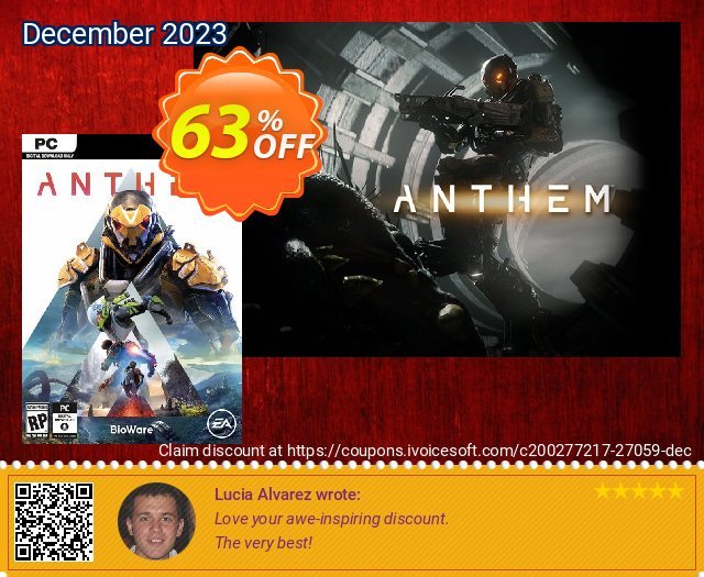 Anthem PC DLC discount 63% OFF, 2024 World Backup Day offering sales. Anthem PC DLC Deal