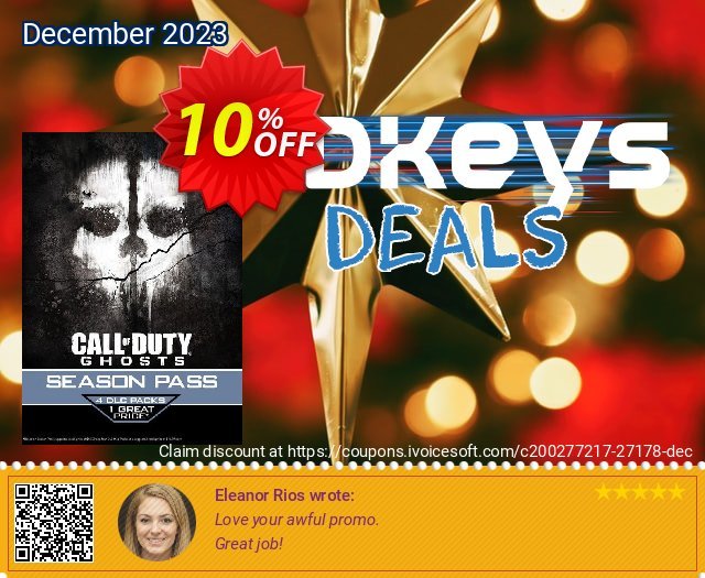 Call of Duty (COD): Ghosts - Season Pass (PC) discount 10% OFF, 2024 April Fools' Day promotions. Call of Duty (COD): Ghosts - Season Pass (PC) Deal