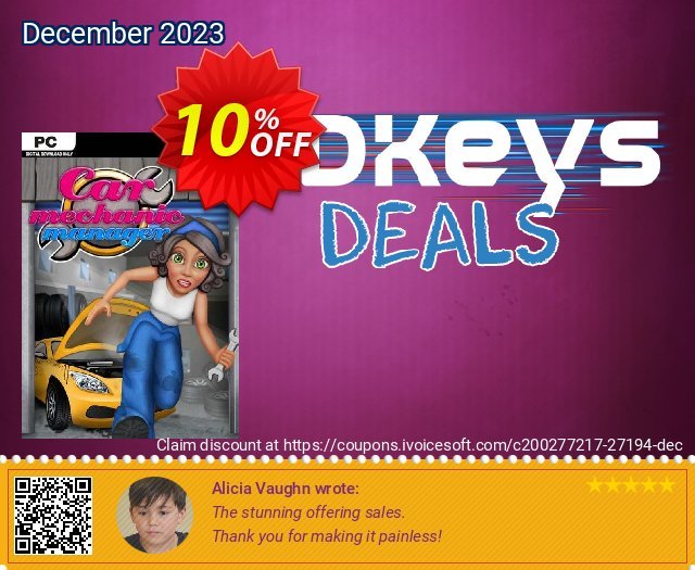 Car Mechanic Manager PC discount 10% OFF, 2022 New Year's Weekend offering sales. Car Mechanic Manager PC Deal