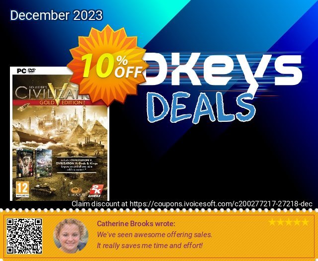 Civilization V 5 Gold Edition (PC) eksklusif voucher promo Screenshot