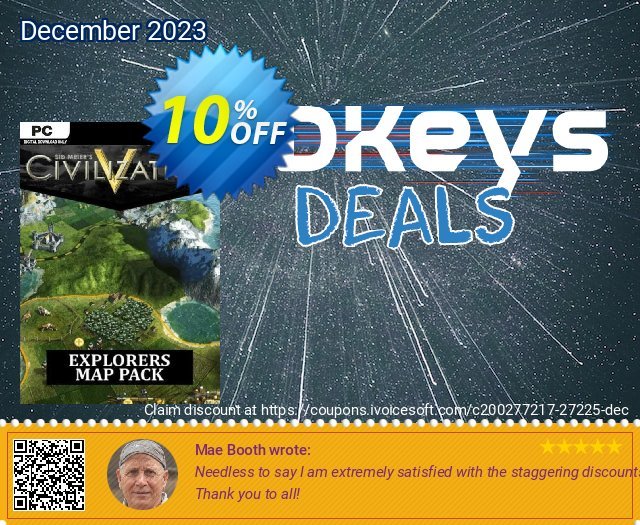 Civilization V Explorer’s Map Pack PC discount 10% OFF, 2022 New Year's Day offering deals. Civilization V Explorer’s Map Pack PC Deal
