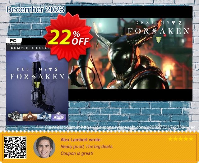 Destiny 2 Forsaken Complete Collection PC (EU) discount 22% OFF, 2024 Spring offering sales. Destiny 2 Forsaken Complete Collection PC (EU) Deal