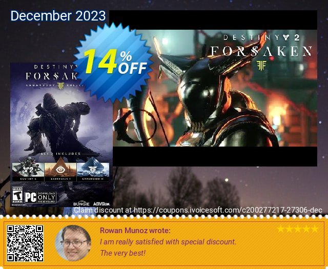 Destiny 2 Forsaken - Legendary Collection PC discount 14% OFF, 2024 April Fools' Day offering sales. Destiny 2 Forsaken - Legendary Collection PC Deal