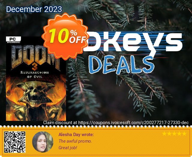 DOOM 3 Resurrection of Evil PC discount 10% OFF, 2024 World Heritage Day sales. DOOM 3 Resurrection of Evil PC Deal