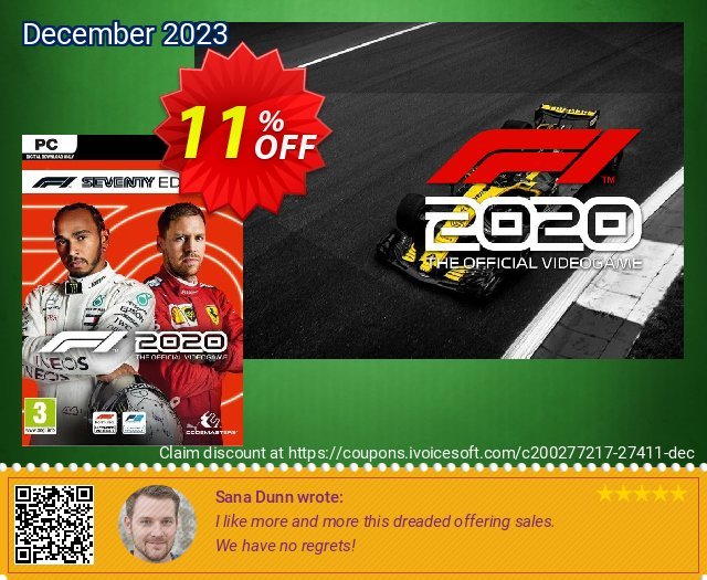 F1 2020 Seventy Edition PC discount 11% OFF, 2024 April Fools' Day offering sales. F1 2024 Seventy Edition PC Deal