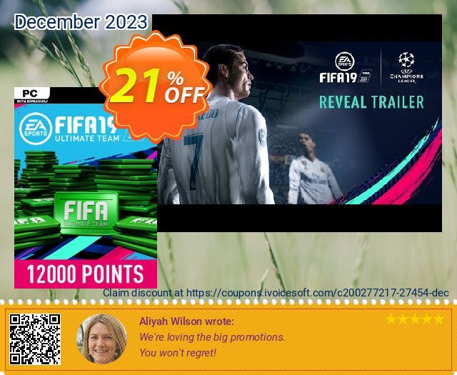 FIFA 19 - 12000 FUT Points PC discount 21% OFF, 2024 World Backup Day offering sales. FIFA 19 - 12000 FUT Points PC Deal