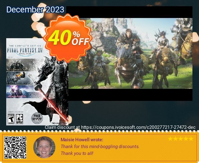Final Fantasy XIV 14: Online Complete Edition PC discount 40% OFF, 2024 Easter Day offering sales. Final Fantasy XIV 14: Online Complete Edition PC Deal