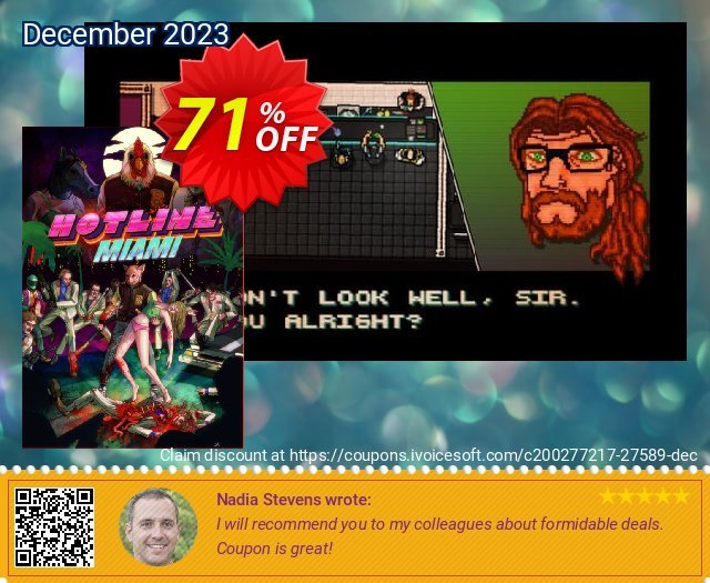 Hotline Miami PC discount 71% OFF, 2024 Mother Day offering sales. Hotline Miami PC Deal