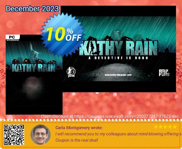 Kathy Rain PC discount 10% OFF, 2024 Resurrection Sunday promo. Kathy Rain PC Deal