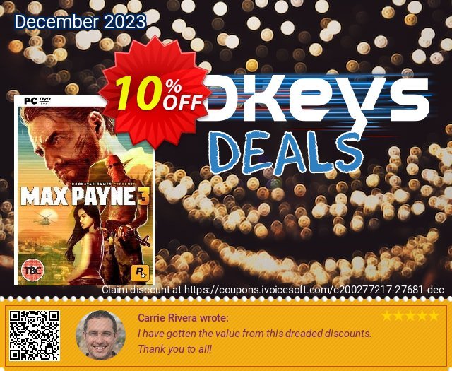 Max Payne 3 (PC) discount 10% OFF, 2024 April Fools' Day offering sales. Max Payne 3 (PC) Deal