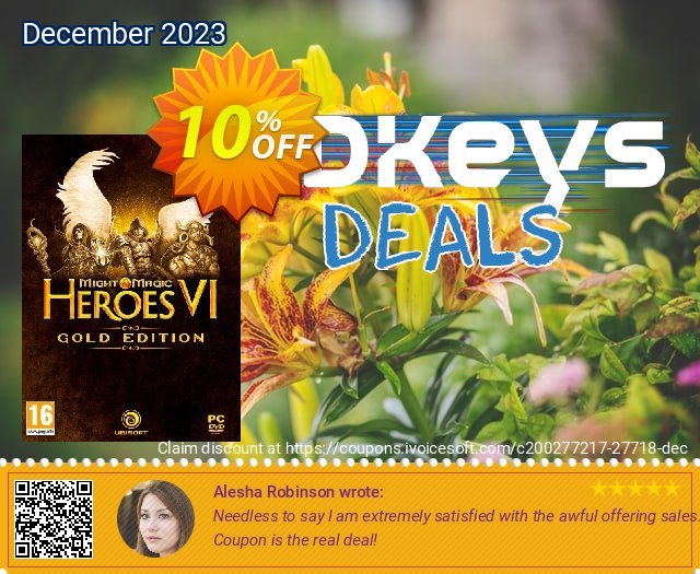 Might and Magic Heroes VI 6: Gold Edition PC discount 10% OFF, 2024 Resurrection Sunday promo. Might and Magic Heroes VI 6: Gold Edition PC Deal