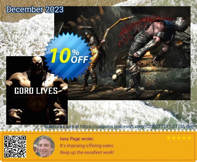 Mortal Kombat X PC Goro DLC discount 10% OFF, 2024 April Fools' Day promo sales. Mortal Kombat X PC Goro DLC Deal