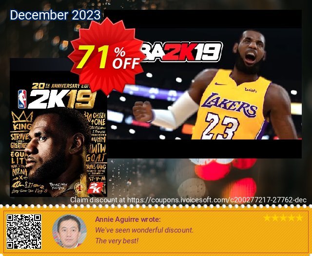 NBA 2K19 20th Anniversary Edition PC (EU) discount 71% OFF, 2024 April Fools Day offering sales. NBA 2K19 20th Anniversary Edition PC (EU) Deal
