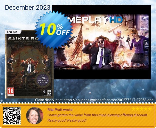 Saints Row 4: Game of the Century Edition PC discount 10% OFF, 2024 Resurrection Sunday offering sales. Saints Row 4: Game of the Century Edition PC Deal