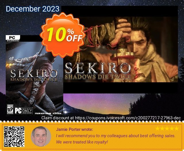 Sekiro: Shadows Die Twice PC (US) discount 10% OFF, 2024 Resurrection Sunday offering deals. Sekiro: Shadows Die Twice PC (US) Deal
