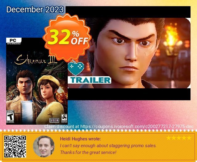 Shenmue III 3 PC (EU) discount 32% OFF, 2024 World Heritage Day promotions. Shenmue III 3 PC (EU) Deal