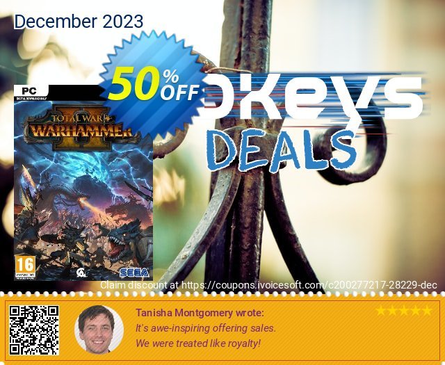 Total War: Warhammer II 2 PC (WW) discount 50% OFF, 2024 Spring offering deals. Total War: Warhammer II 2 PC (WW) Deal