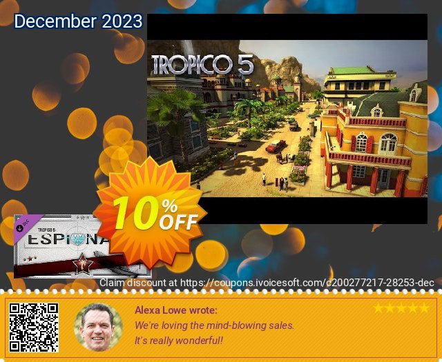 Tropico 5 Espionage PC discount 10% OFF, 2024 Resurrection Sunday offering sales. Tropico 5 Espionage PC Deal