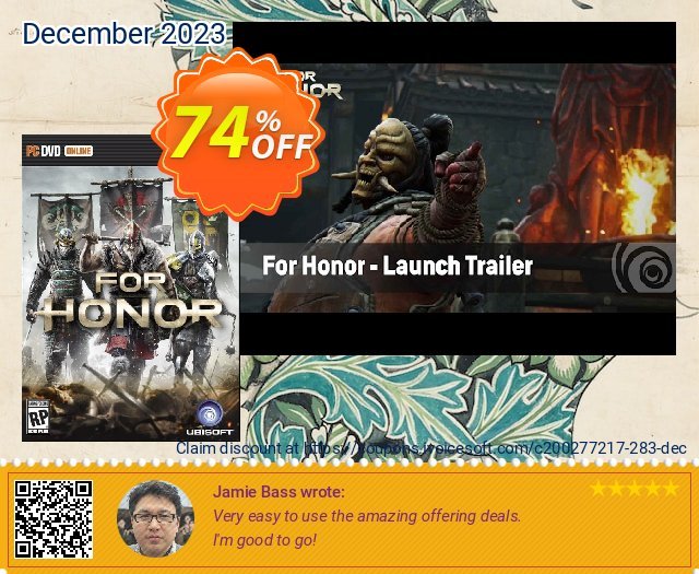 For Honor PC (Asia) discount 74% OFF, 2024 April Fools' Day offering sales. For Honor PC (Asia) Deal