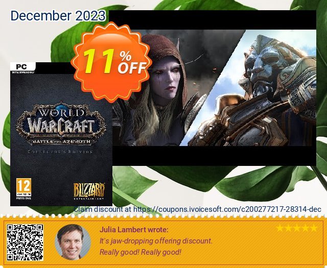 World of Warcraft Battle for Azeroth - Collector’s Edition PC (EU) discount 11% OFF, 2024 Spring offering sales. World of Warcraft Battle for Azeroth - Collector’s Edition PC (EU) Deal