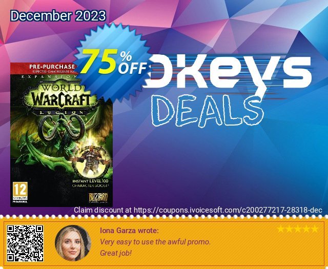 World of Warcraft (WoW): Legion PC/Mac (EU) discount 75% OFF, 2024 Resurrection Sunday sales. World of Warcraft (WoW): Legion PC/Mac (EU) Deal