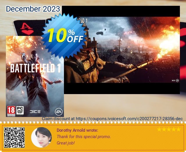 Battlefield 1 PC - Hellfighter Pack (DLC) mengagetkan voucher promo Screenshot