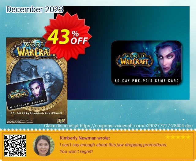 World of Warcraft 60 Day Pre-paid Game Card PC/Mac (US) 激动的 促销销售 软件截图