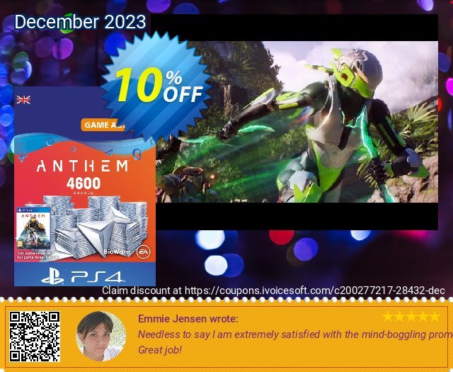 Anthem 4600 Shards PS4 (UK) discount 10% OFF, 2024 Easter Day sales. Anthem 4600 Shards PS4 (UK) Deal