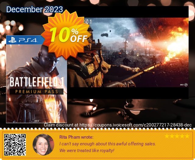 Battlefield 1 Premium Pass PS4 discount 10% OFF, 2024 Resurrection Sunday offering deals. Battlefield 1 Premium Pass PS4 Deal