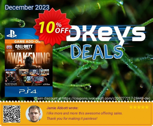 Call of Duty (COD) Black Ops III 3 Awakening DLC PS4 discount 10% OFF, 2024 April Fools' Day offering sales. Call of Duty (COD) Black Ops III 3 Awakening DLC PS4 Deal